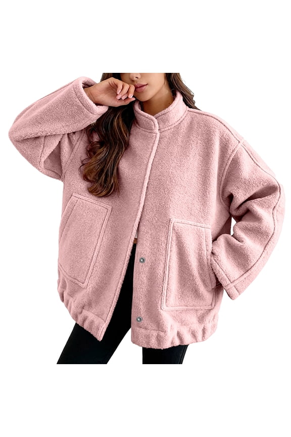 Women's Fuzzy Fleece Jacket Full Zip Up Lightweight Warm Soft Fleece Coat with hood for Spring Fall Winter