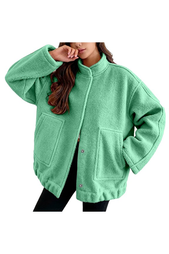 Women's Fuzzy Fleece Jacket Full Zip Up Lightweight Warm Soft Fleece Coat with hood for Spring Fall Winter