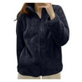 thumbnail image 1 of Women's Fuzzy Fleece Jacket Lightweight Full Zip Up Warm Soft Fleece Coat for Spring Fall Winter S-3XL, 1 of 3
