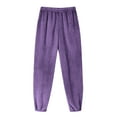 thumbnail image 1 of Women's Fuzzy Fleece Pajama Pants Fashion Loose Comfy Soft Lounge Pant Lightweight Casual Solid Color Winter Warm Pj Pants with Pockets, 1 of 5