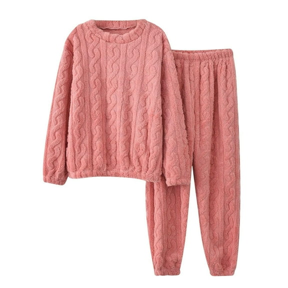 Women's Fuzzy Fleece Pajamas Set Flannel Winter Warm Comfy Sweatshirt and Pants Sherpa Loungewear Sleepwear 2 Piece Pj Sets