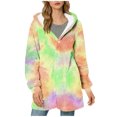 thumbnail image 1 of Women's Fuzzy Fleece Pullover Hoodies, Casual Button down Overcoat with Pocket, Warm Winter Style, 1 of 7