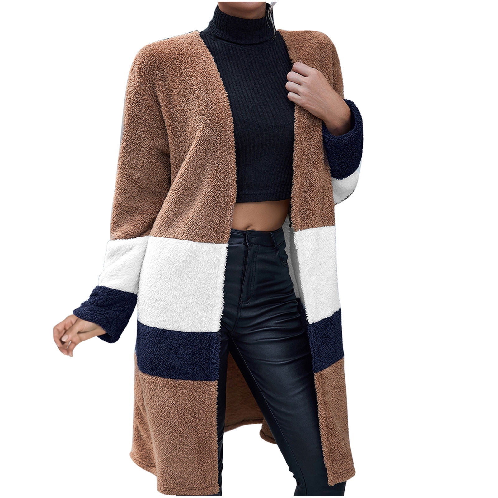 Shaggy top cardigan sweater