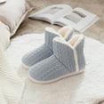 thumbnail image 1 of Women's Fuzzy House Slippers - Knitted Ankle Booties with Plush Fur Lining for Indoor & Outdoor Winter Warmth, 1 of 9