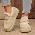 thumbnail image 1 of Women’s Fuzzy Lined Platform Mary Jane Shoes, Round Toe Suede Winter Warm Loafers, Adjustable Buckle Strap Non‑Slip Chunky Sole Cozy Slip‑On Shoes, 1 of 5