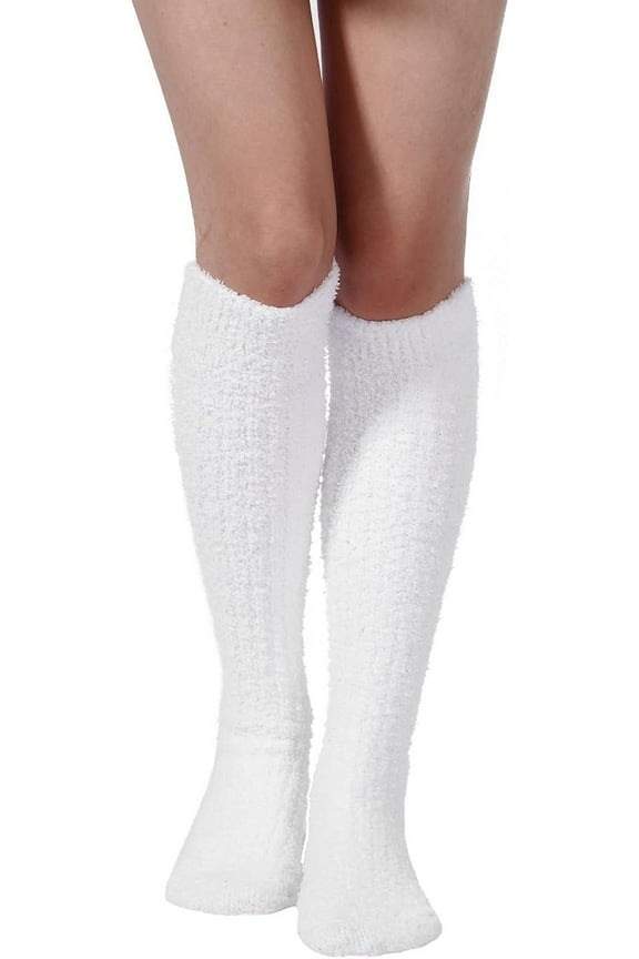 Women's Fuzzy Long Socks Fluffy Winter Plush Leg Warmers Winter Warm Knee Socks Thermal Socks