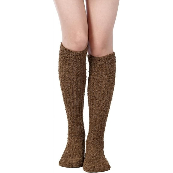 Women's Fuzzy Long Socks Fluffy Winter Plush Leg Warmers Winter Warm Knee Socks Thermal Socks