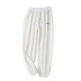 thumbnail image 1 of Women's Fuzzy Lounge Pants Elastic Waist Plush Soft Pjs Bottom Casual Relaxed Fit Lounge Yoga Joggers (L, White), 1 of 4