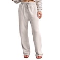 thumbnail image 1 of Women's Fuzzy Lounge Pants Warm Fleece Pajama Long Pants Drawstring Elastic Waist Wide Leg Bottoms, 1 of 17