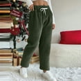 thumbnail image 1 of Women's Fuzzy Loungewear Pants Soft Comfy Warm Fleece Wide Leg Pajama Pants Drawstring Elastic Waist Homewear Bottoms Green M, 1 of 7