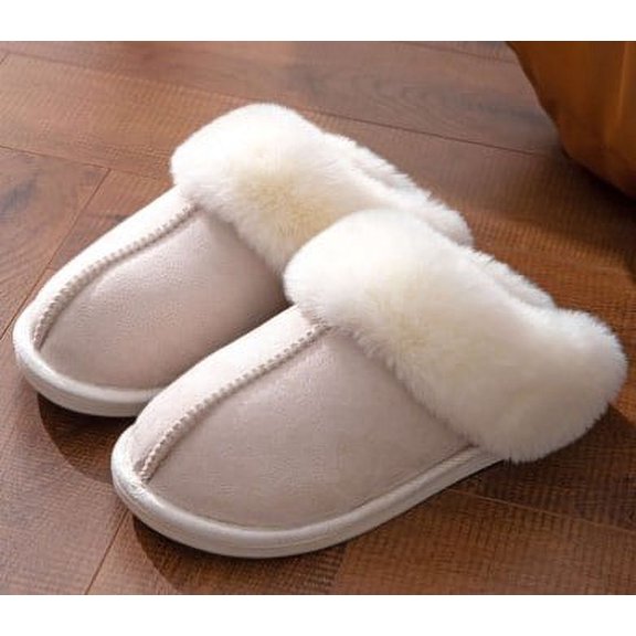 Women's Fuzzy Memory Foam Slippers Fluffy Winter House Shoes Indoor and Outdoor