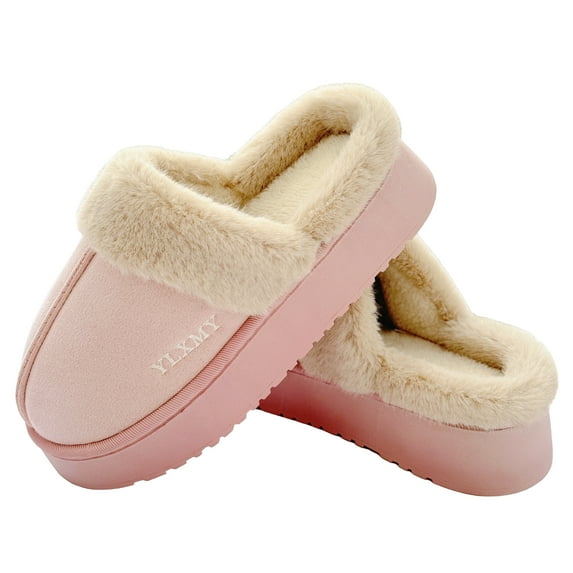 Women's Fuzzy Memory Foam Slippers Fluffy Winter House Shoes Indoor and Outdoor