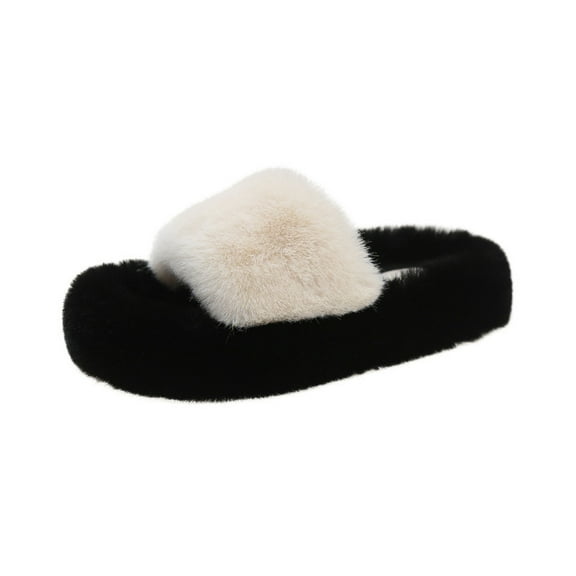 Women's Fuzzy Open-Toe House Slippers with Memory Foam - Plush Cozy Cute Slipper Indoor/Outdoor Soft Slip On Slides Gifts for Women Mom Her Ladies