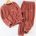 thumbnail image 1 of Women's Fuzzy Pajamas Set Soft Comfy Fleece 2 Piece Pullover Tops Jogger Pants Loungewear Winter Warm Sleepwear One Size, 1 of 6