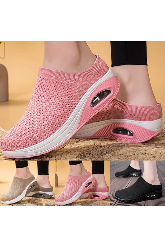 Women's Fuzzy Scuff Slippers Soft Comfy Memory Foam Non Indoor House Shoes Pink 38