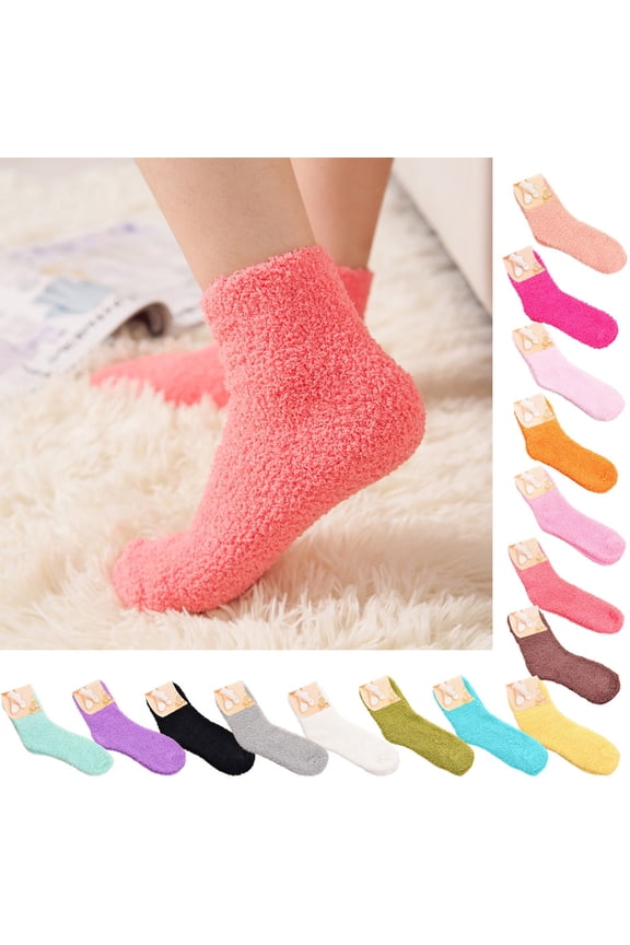 Women's Fuzzy Slipper Socks Cozy Plush Home Sleeping Warm Winter Footwear