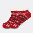 thumbnail image 1 of Women's Fuzzy Slipper Socks with Grippers Super Soft Warm Fleece Lined 2025 Winter Gifts Short Cozy Cabin Socks Women's Extra-Thick Fleece-Lined Short Socks for Indoor Use Red, 1 of 3