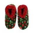 thumbnail image 1 of Women’s Fuzzy Slipper Socks with Grippers – Soft Microfiber Outer, Cozy Fleece Lined Indoor House Socks (Strawberry, S/m), 1 of 6