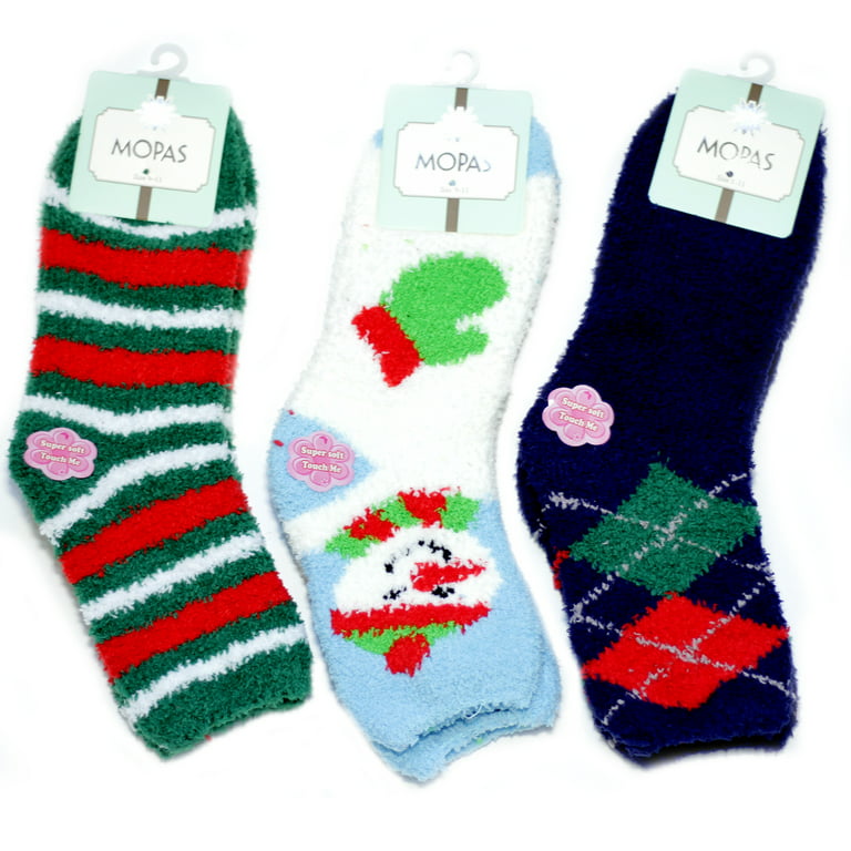 Women's Fuzzy Slipper Warm Extra Soft Winter Cozy Ankle Christmas