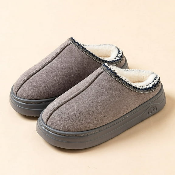Women's Fuzzy Slippers Winter Warm House Shoes - Soft Plush Indoor/Outdoor Anti-Slip Sole, Cozy Fur-Lined Comfort for Men & Women, Couple Home Shoes