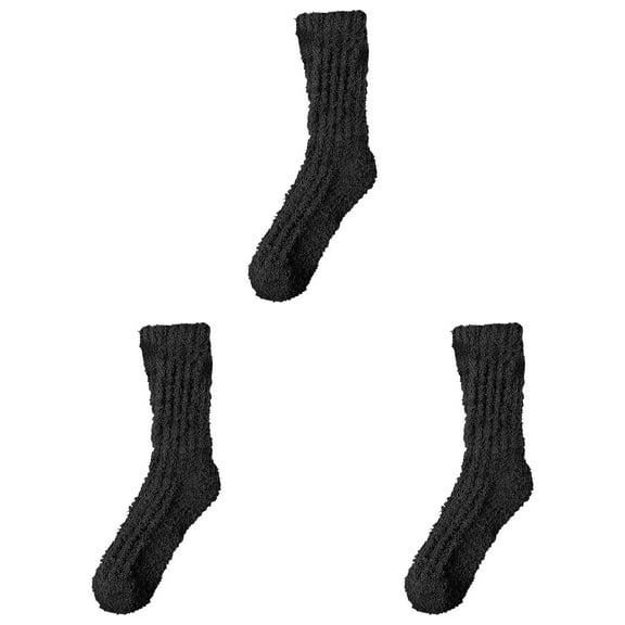 Women's Fuzzy Socks 3 Pairs Fall Winter Thermal Socks Lined Sleeping Socks Non Floor Warm Cute Fuzzy Socks