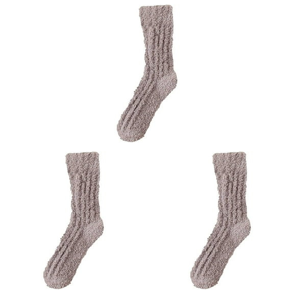 Women's Fuzzy Socks 3 Pairs Fall Winter Thermal Socks Lined Sleeping Socks Non Floor Warm Cute Fuzzy Socks