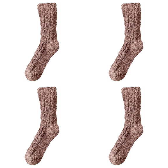 Women's Fuzzy Socks 4 Pairs Fall Winter Thermal Socks Lined Sleeping Socks Non Floor Warm Cute Fuzzy Socks