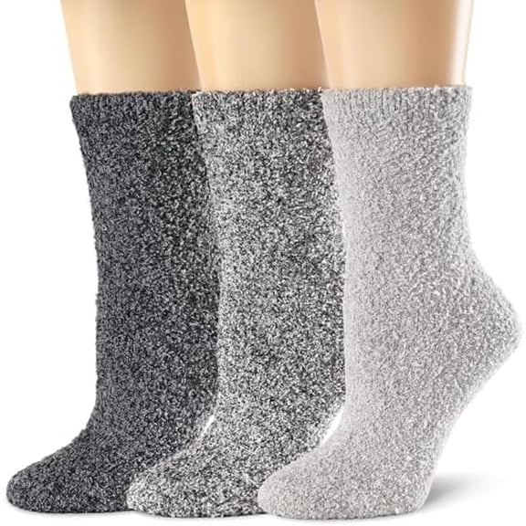 Women's Fuzzy Socks - Ultra Soft & Warm Cozy Fluffy Plush Sleep Socks for Winter 3 Pairs