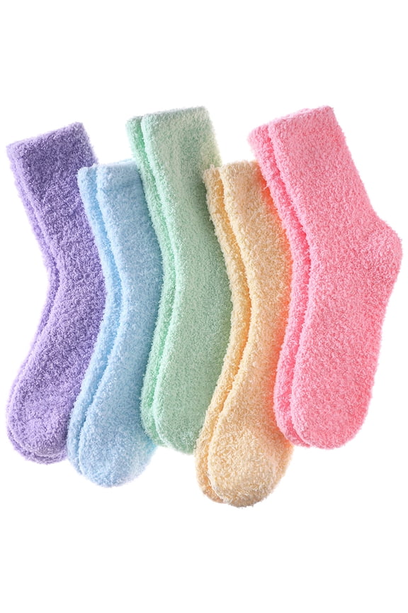 Women's Fuzzy Socks with Animal Faces - Cozy Fluffy Winter Warm Microfiber Slipper Socks Fun