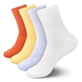 thumbnail image 1 of BambooMN Women's Fuzzy Soft Pastel Colorful Fluffy Socks - Assortment C - 4 Pairs, 1 of 8