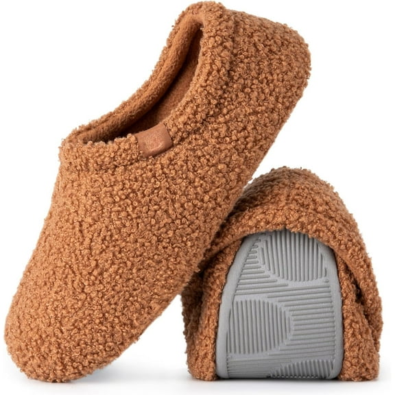 Women's Fuzzy Teddy Slippers Lightweight Memory Foam Indoor House Shoes