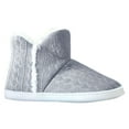 thumbnail image 1 of Women's Fuzzy Winter Bootie Slippers Knitted Ankle Boots Slippers Warm House Shoes Outdoor Indoor with Plush Fur Lining, 1 of 3