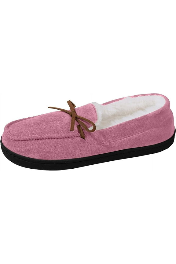 Women's Fuzzy Winter Slippers - Memory Foam, Closed-Back with Soft Plush for Indoor Warmth & Comfort