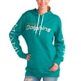 thumbnail image 1 of Women's G-III 4Her by Carl Banks Aqua Miami Dolphins Extra Inning Pullover Hoodie, 1 of 2