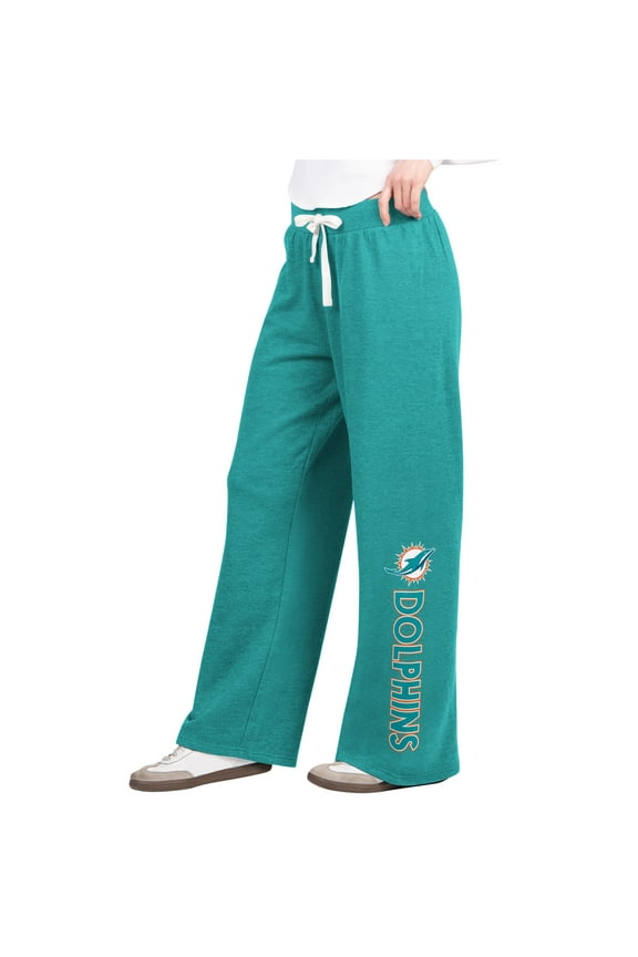Women's G-III 4Her by Carl Banks Aqua Miami Dolphins Field Wide Leg Sweatpants
