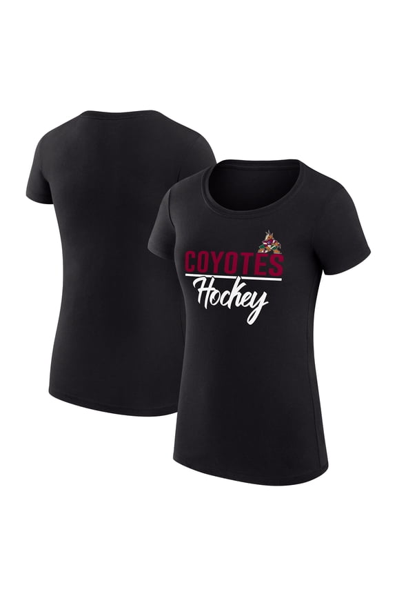 Women's G-III 4Her by Carl Banks Black Arizona Coyotes Super-Slim Fit Lightweight Team Sport T-Shirt