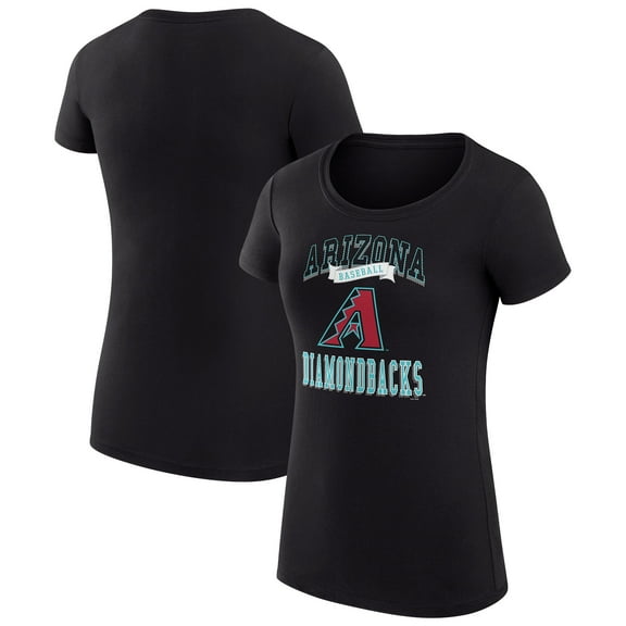 Women's G-III 4Her by Carl Banks Black Arizona Diamondbacks Super-Slim Fit Lightweight Team Logo Graphic T-Shirt