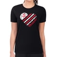 thumbnail image 1 of Women's G-III 4Her by Carl Banks Black Atlanta Hawks Super-Slim Fit Lightweight Heart Team T-Shirt, 1 of 2