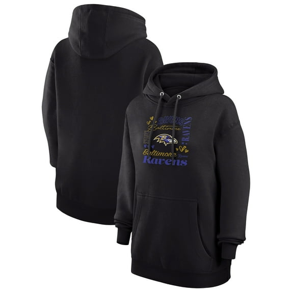Women's G-III 4Her by Carl Banks Black Baltimore Ravens Collage Graphic Fleece Pullover Hoodie