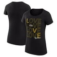 thumbnail image 1 of Women's G-III 4Her by Carl Banks Black Baltimore Ravens Super-Slim Fit Lightweight Love Graphic T-Shirt, 1 of 5