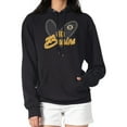 thumbnail image 1 of Women's G-III 4Her by Carl Banks Black Boston Bruins Animal Print Heart Fleece Pullover Hoodie, 1 of 2