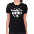 thumbnail image 1 of Women's G-III 4Her by Carl Banks Black Boston Celtics Super-Slim Lightweight Pinstripe Circle Graphic T-Shirt, 1 of 3