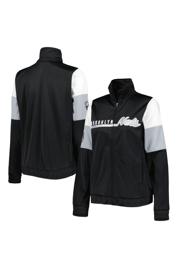 Women's G-III 4Her by Carl Banks Black Brooklyn Nets Change Up Full-Zip Track Jacket