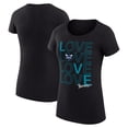 thumbnail image 1 of Women's G-III 4Her by Carl Banks Black Charlotte Hornets Basketball Love Fitted T-Shirt, 1 of 3