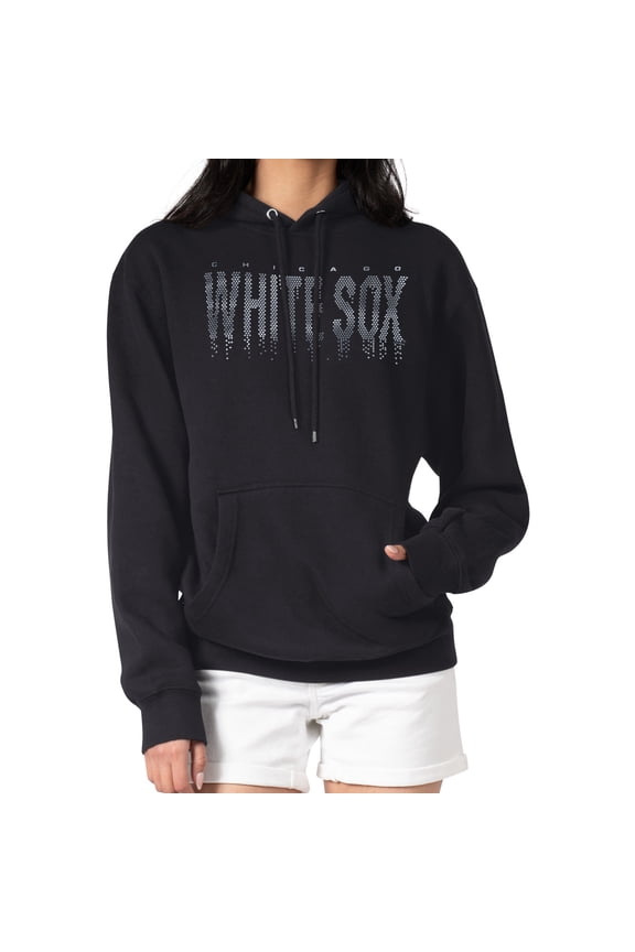 Women's G-III 4Her by Carl Banks  Black Chicago White Sox Metallic Drop Fleece Hoodie