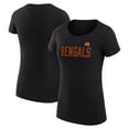 thumbnail image 1 of Women's G-III 4Her by Carl Banks Black Cincinnati Bengals Dot Print Lightweight Fitted T-Shirt, 1 of 3