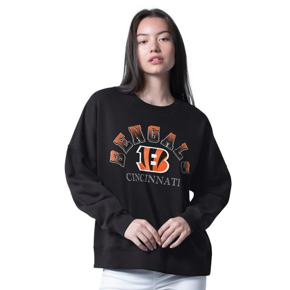 Women's G-III 4Her by Carl Banks Black Cincinnati Bengals Oversized Feud Sweatshirt