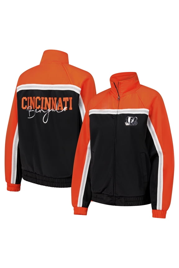 Women's G-III 4Her by Carl Banks Black Cincinnati Bengals Post Game Full-Zip Track Jacket