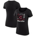 thumbnail image 1 of Women's G-III 4Her by Carl Banks Black Cincinnati Reds Super-Slim Fit Lightweight Collage Team Graphic Crew Neck T-Shirt, 1 of 5