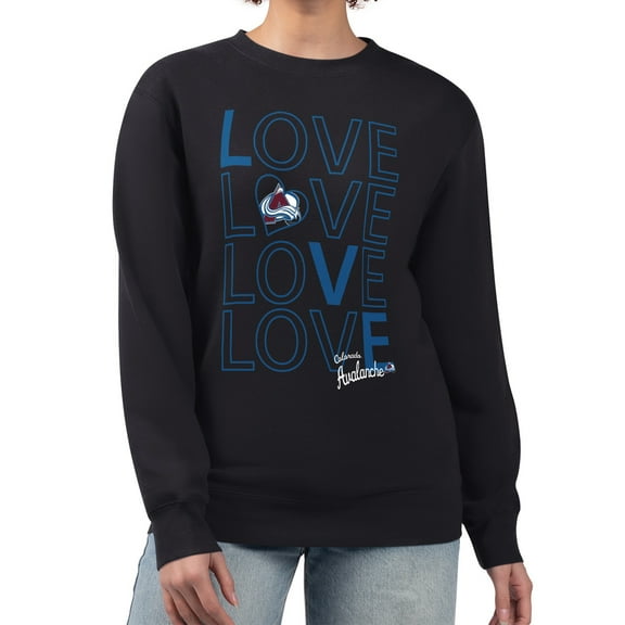 Women's G-III 4Her by Carl Banks  Black Colorado Avalanche Lots Of Love Team Logo Graphic Pullover Sweatshirt